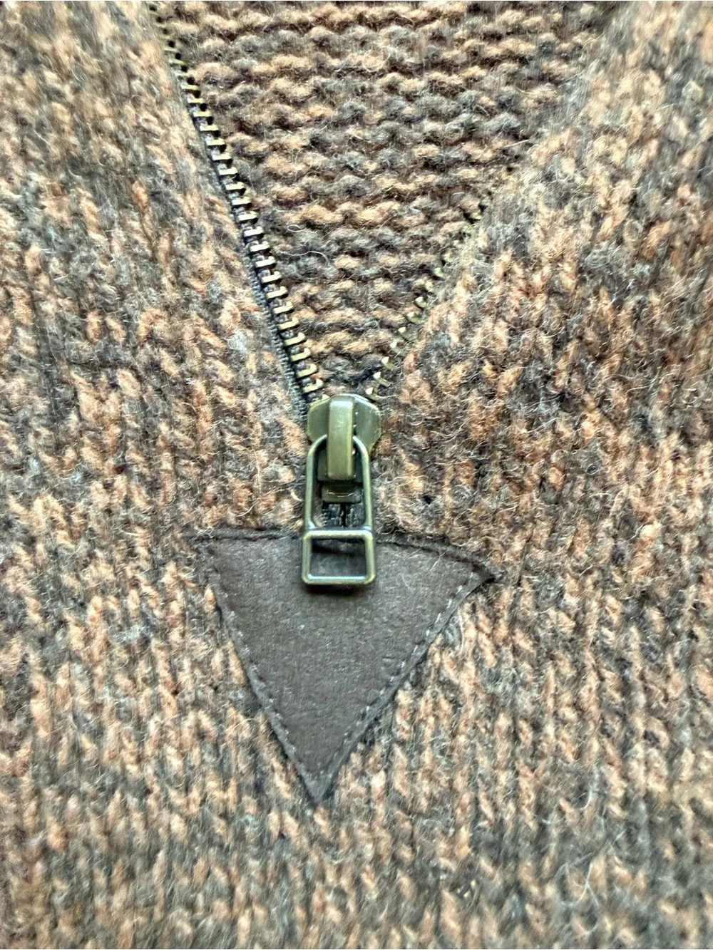 LL Bean wool Half-Zip Pullover Sweater - Brown Heather Sz xl